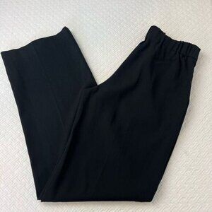 Babaton Fine Japanese Fabric Black Pull On Tapered High Waisted Ankle Pants 2